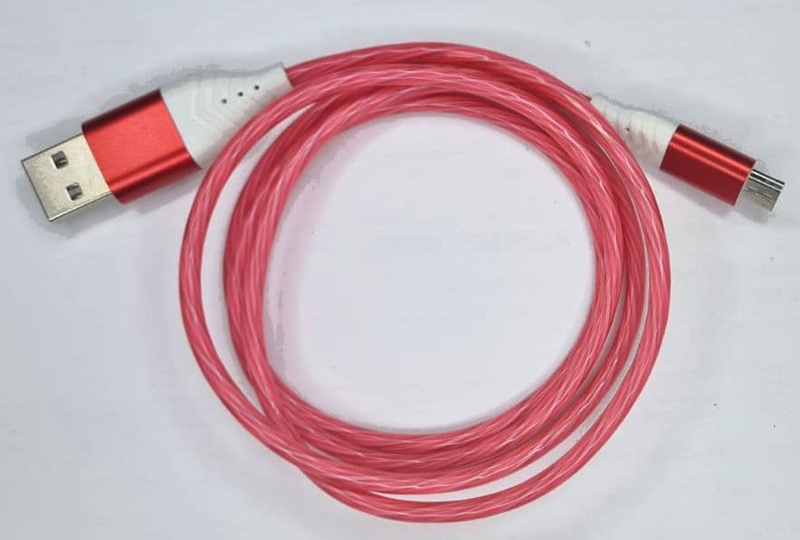 Cable USB a Lighting 1 Mt Luces LED 2A Jottax ROJO (IN15-IP) 21001IC06011920F