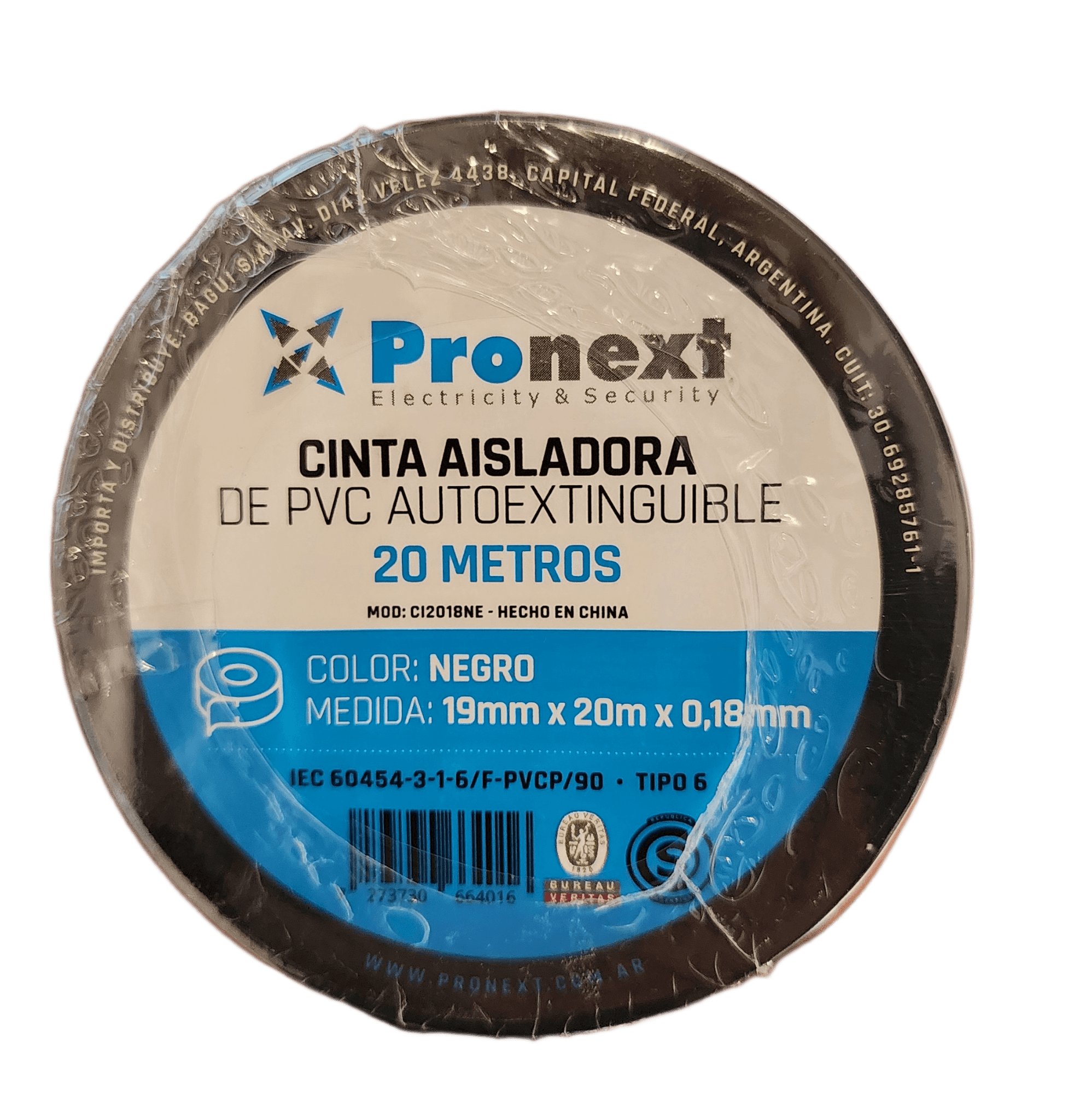 Cinta Aisladora 20M Negro 0.18mm*19mm