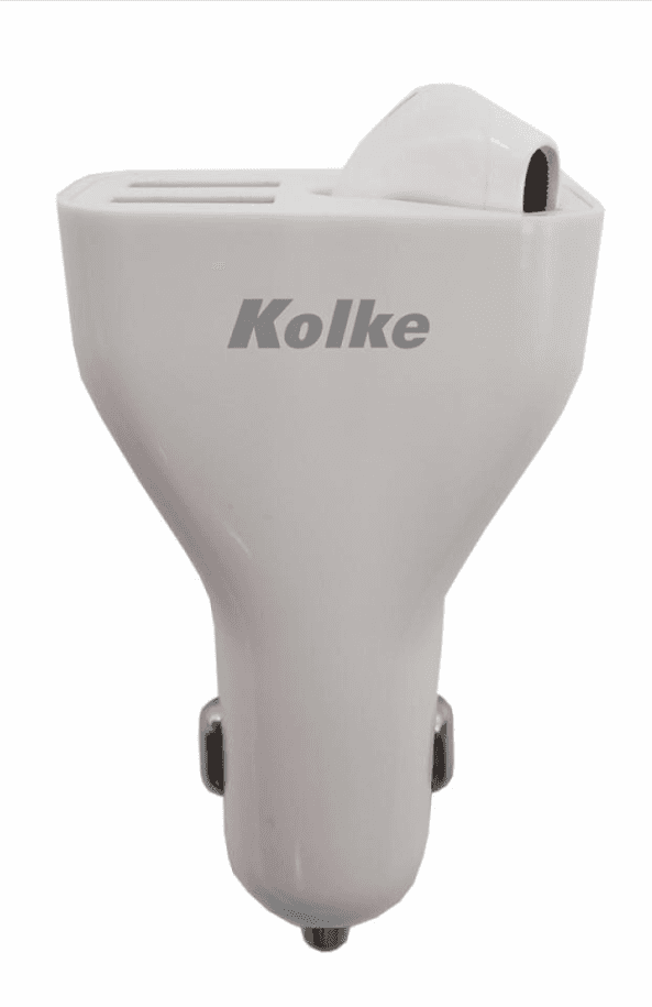 Cargador Kolke 2en1 + Auricular Bluetooth Ear (KCR-4484) 629223 Blanco