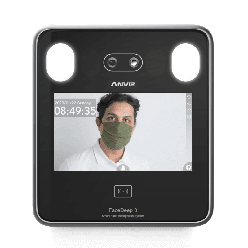 Control Acceso Biometrico Facial Anviz WIFI FaceDeep 3 Sin Fuente