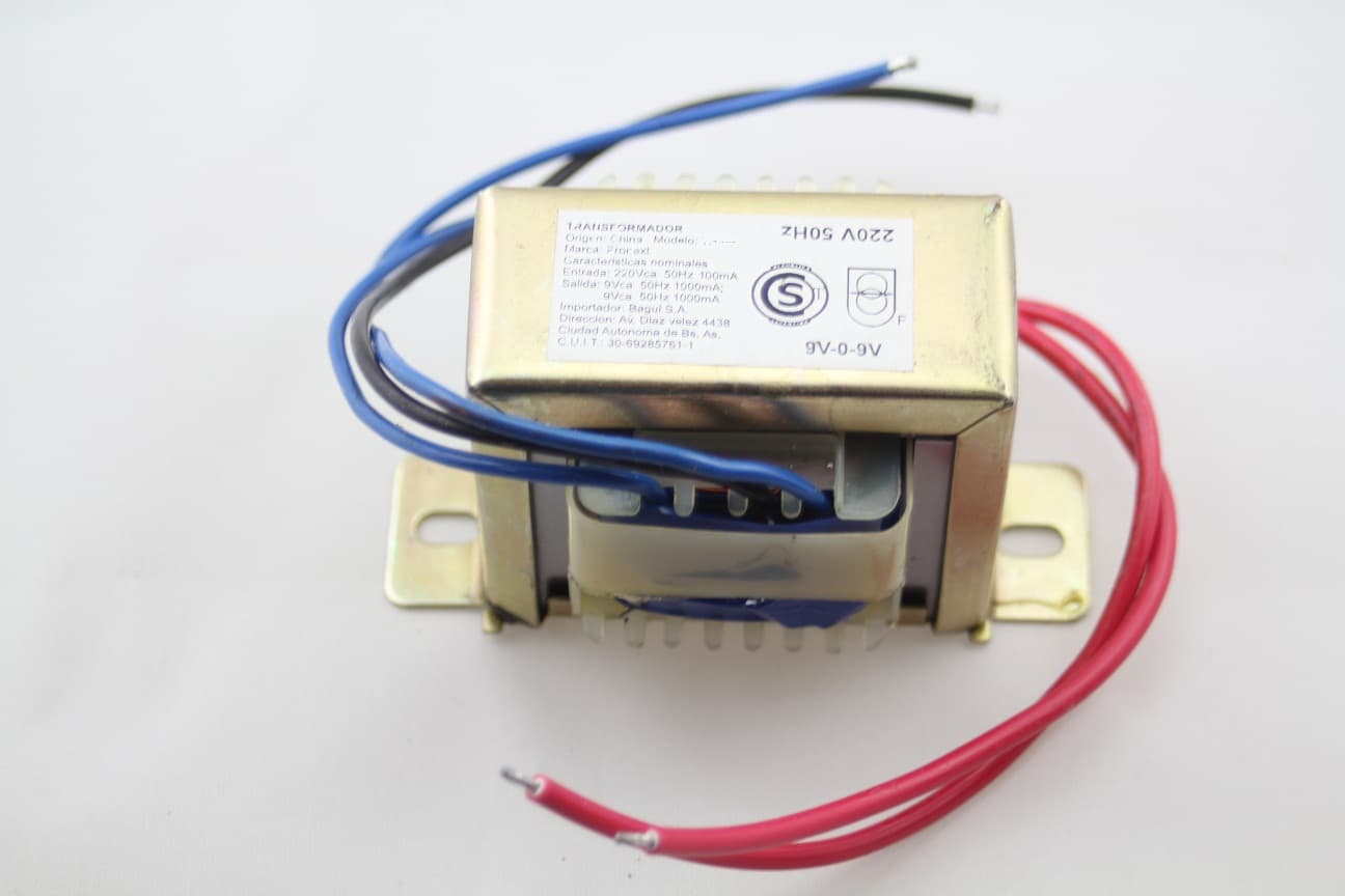 Transformador 220Vac a 9+9Vac 1000mA