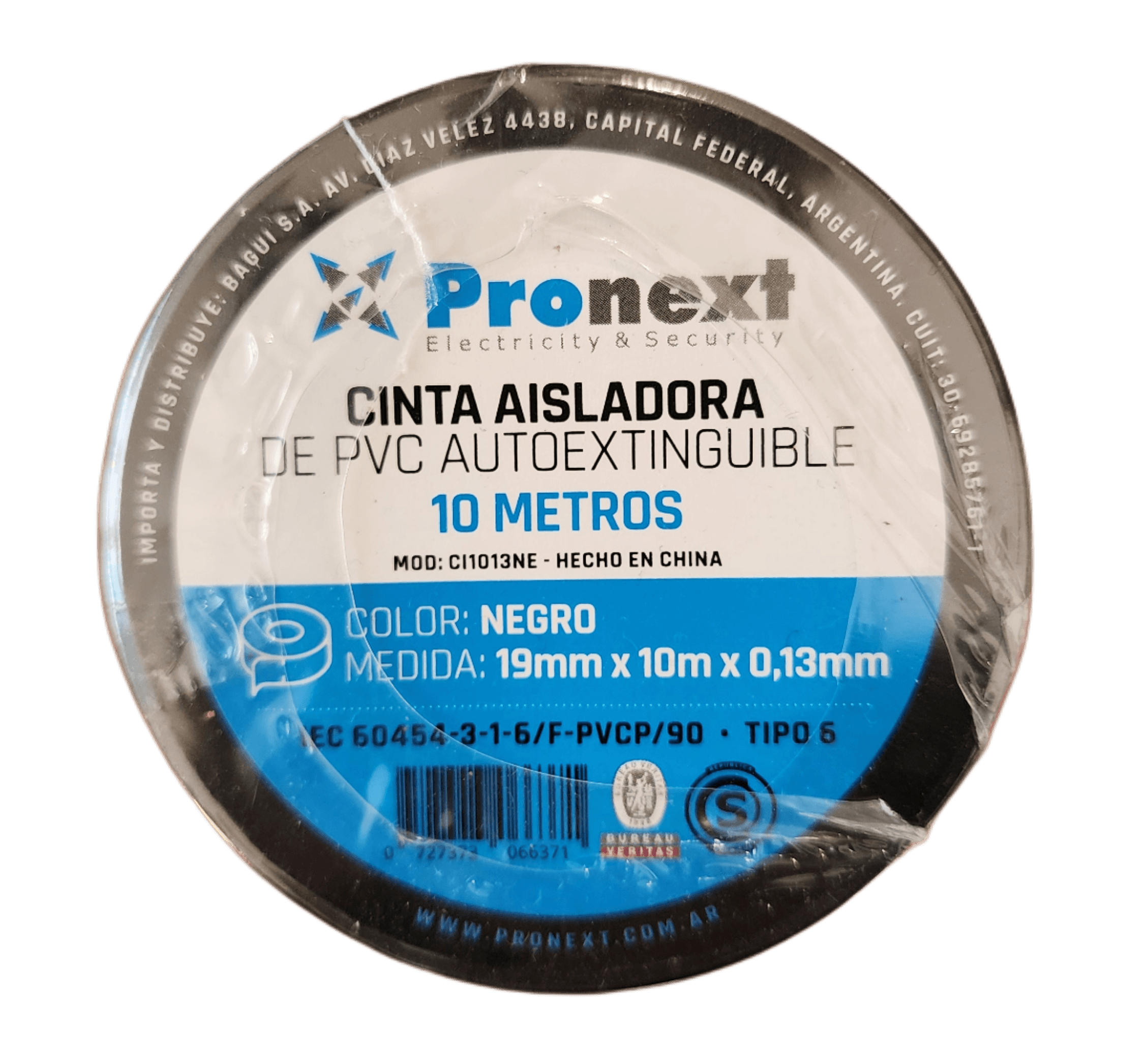 Cinta Aisladora 10M Negro 0.18mm*19mm