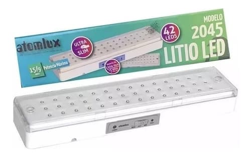 Luz de Emergencia Portatil 2045 Litio LED Ultra Slim Atomlux