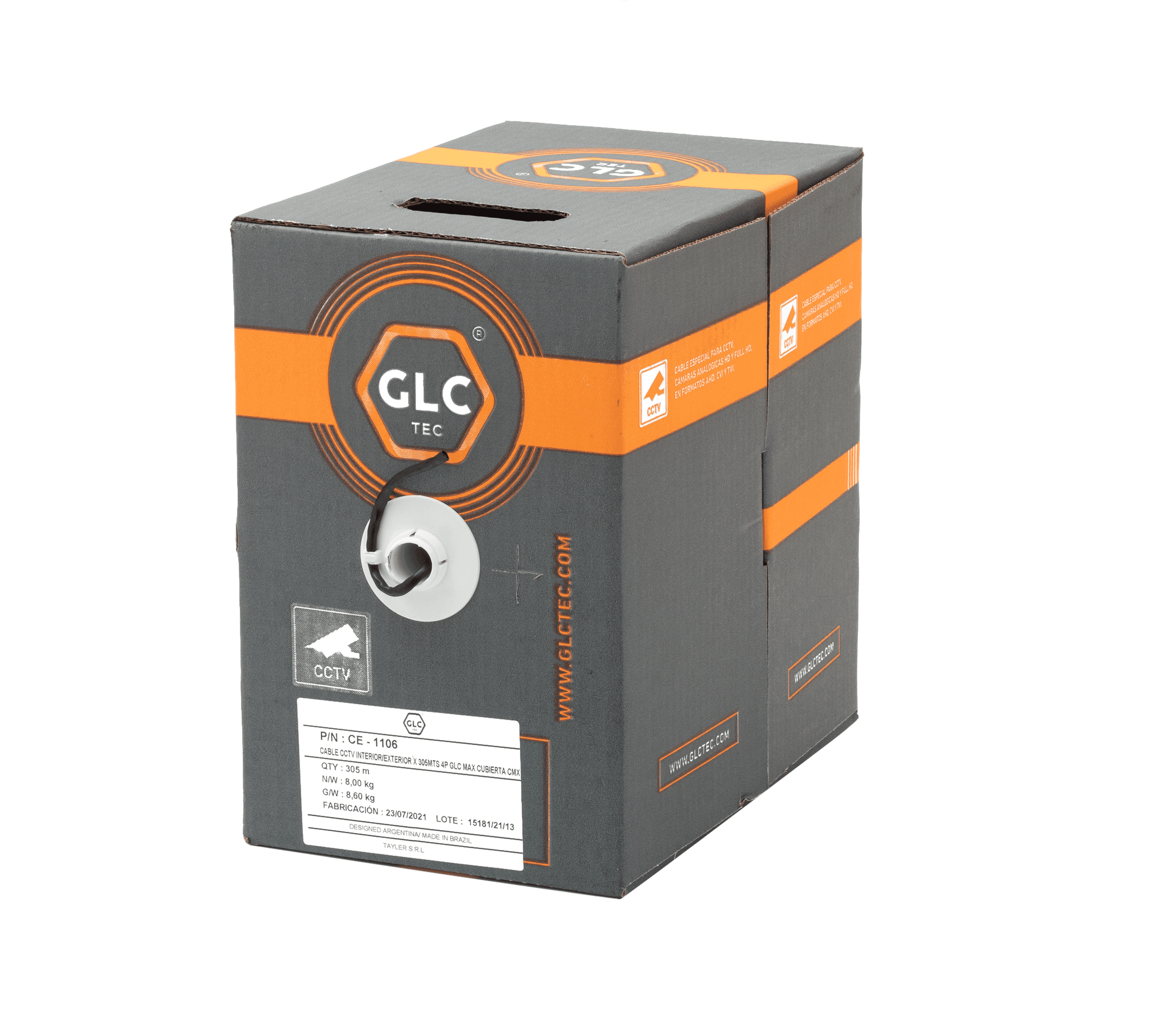 Cable UTP GLC Int/Ext Cat5e X 305 Mts P/CCTV 100% COBRE (CE-1106)