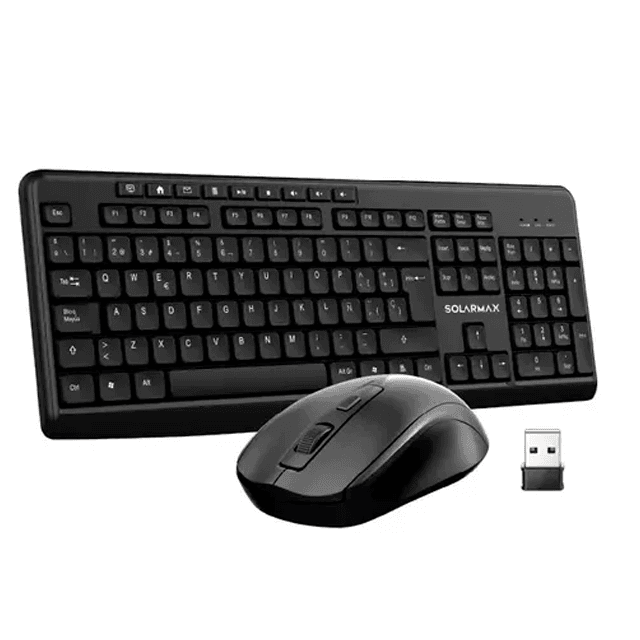 Combo Teclado y Mouse Inalambrico Solarmax (KMC2300B) Negro