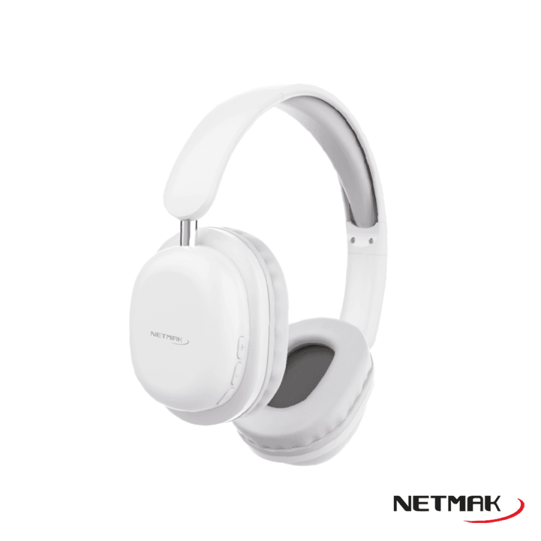 Auricular Bluetooth Dual Tipo Vincha Netmak (NM-LIVE-W) Blanco