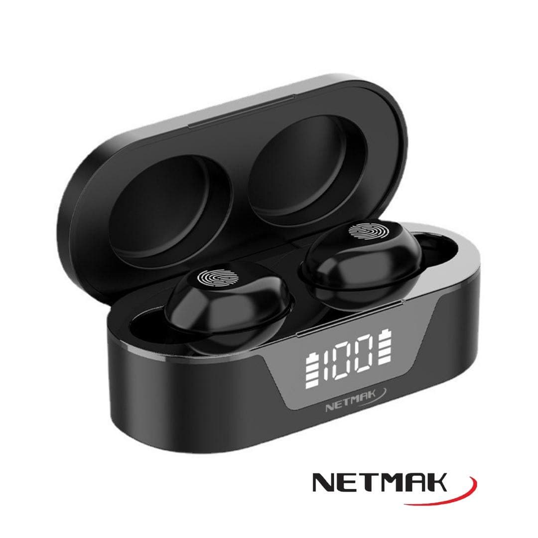 Auricular Bluetooth Touch c/Display Netmak (NM-BIZA) Negro