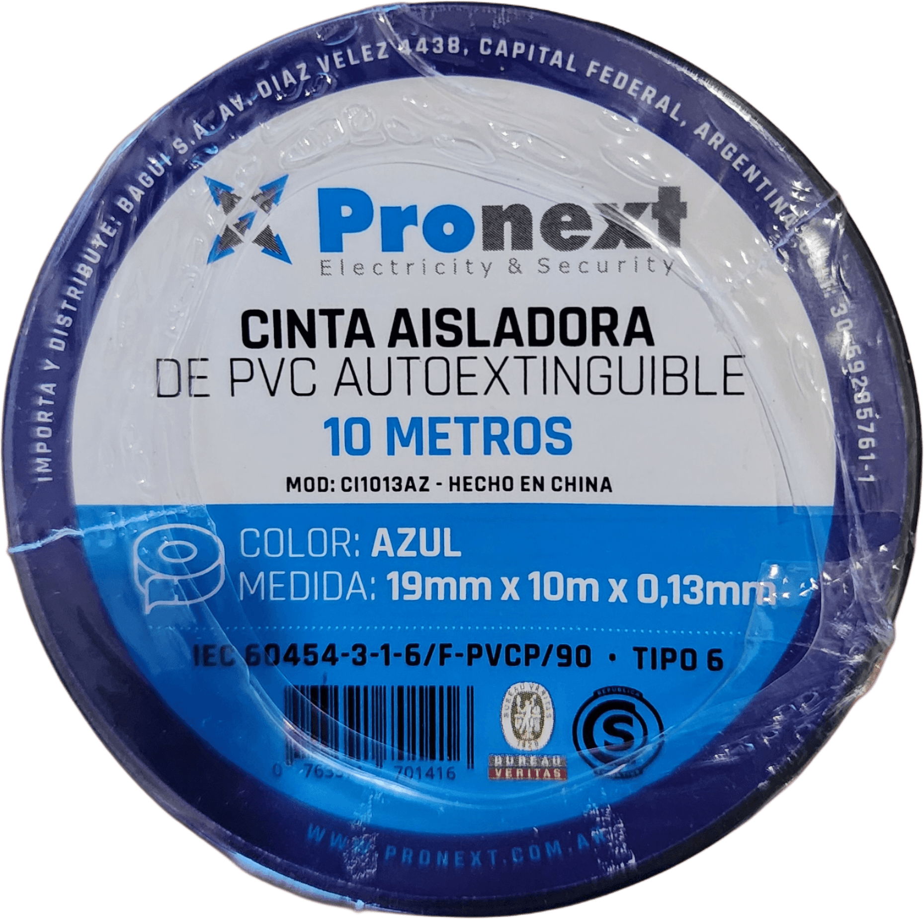 Cinta Aisladora 10M Azul 0.13mm*19mm
