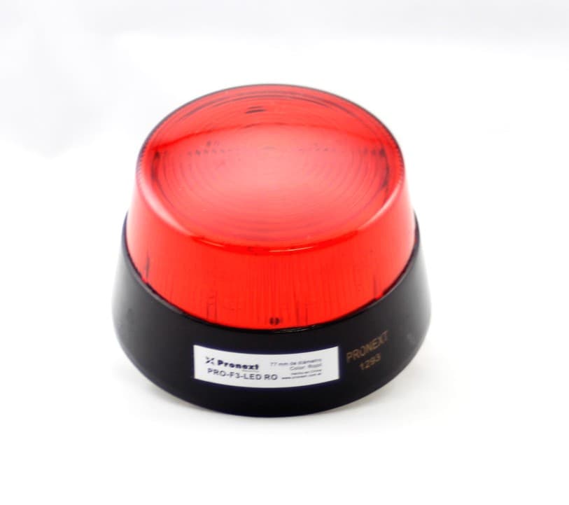 Luz Estroboscópica Base a LED de 77mm de Diámetro. Color Rojo