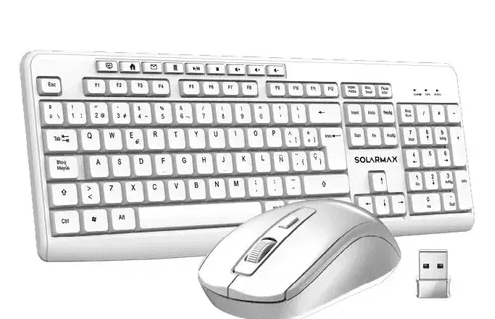 Combo Teclado y Mouse Inalambrico Solarmax (KMC2300W) Blanco