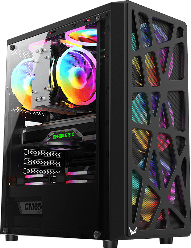 Gabinete Gamer Formula V LINE CASE MANA GEOMETRY BLACK