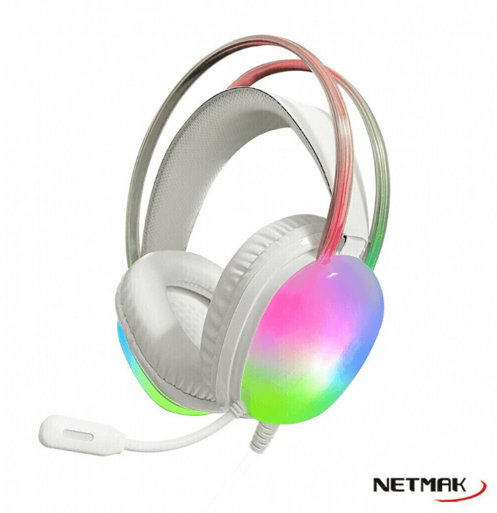 Auricular Gamer 3.5+Usb Blanco Netmak (NM-N25-W)