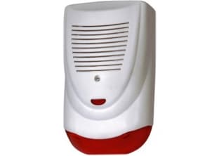 Sirena de Exterior Potente con Carcaza Plastica, Refuerzo Interior Metálico y Luz Stroboscopica